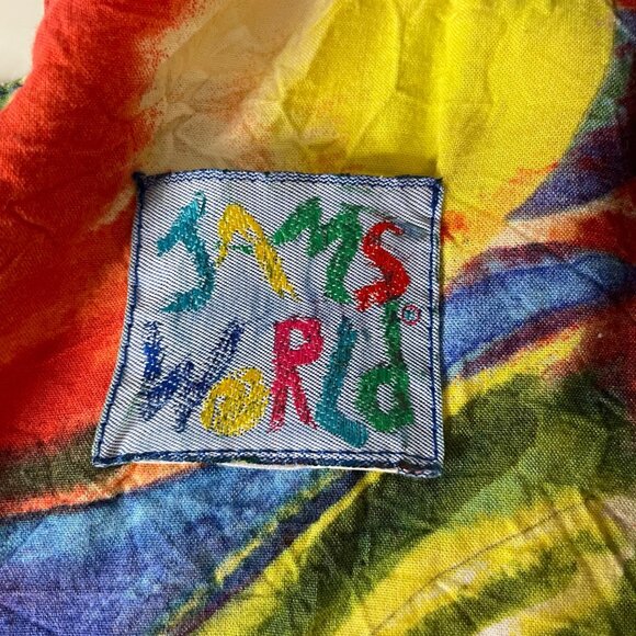 Jams World Fruit Cherry Hawaiian Floral Sundress Tropical Beach Resort M/L Rayon - Picture 3 of 8